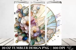 Stained Ranunculus Watercolor Splash 20 Oz Tumbler Product Image 2