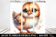 Cute Baby Rooster Eyes White Background | 20 Oz Tumbler Product Image 2