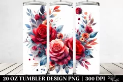 Colorful Floral Frame, Red Roses | 20 oz Tumbler Product Image 2