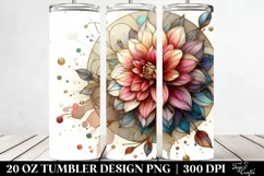 Shiny Stained Dahlia | 20 Oz Tumbler Product Image 2