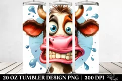 Crazy Cow Portrait | 20 Oz Tumbler Product Image 2