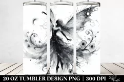 Gothic Dancing Fairy Washed Watercolor Tumbler Design Product Image 2