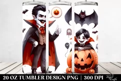 Funny Halloween Clipart with Vampire 20 Oz Tumbler Product Image 2