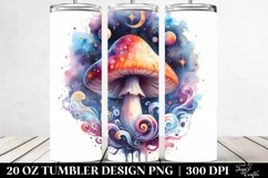 Vibrant Magical Celestial Mushroom Clipart, Transparent 20 Product Image 2