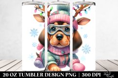 Enthusiastic Baby Bloodhound in Winter PNG Product Image 2
