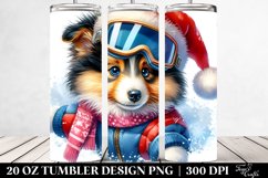 Adorable Baby Collie with Winter Accessories, PNG Product Image 2