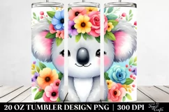 Cute Koala with Flower Crown Watercolor 20 Oz Tumbler Product Image 2