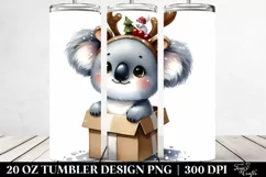Joyful Baby Koala with Christmas Accessories, Transparent Product Image 2