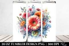 Colorful Washed Gerbera | 20 oz Tumbler Product Image 2