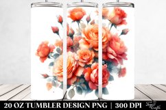 Vibrant Orange Roses Glossy Petals | 20 oz Tumbler Product Image 2