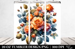 Vibrant Orange Roses Glossy Petals | 20 oz Tumbler Product Image 2