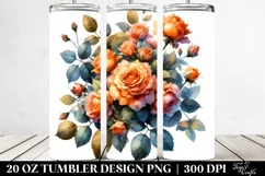Vibrant Orange Roses Glossy Petals | 20 oz Tumbler Product Image 2