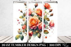 Vibrant Orange Roses Glossy Petals | 20 oz Tumbler Product Image 2