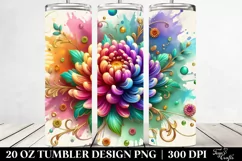 Colorful Chrysanthemum Design | 20 oz Tumbler Product Image 2
