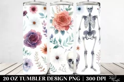 Simple Watercolor Skeleton | 20 oz Tumbler Product Image 2