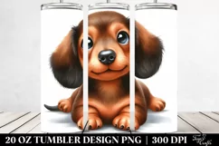 Expressive Baby Watercolor Dachshund, Transparent 20 Oz Product Image 2