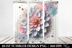 Pastel Dahlia, Transparent 20 Oz Tumbler Product Image 2