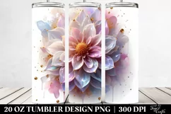 Pastel Dahlia, Transparent 20 Oz Tumbler Product Image 2