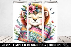 20 Oz Tumbler Sublimation | Boho Baby Lion Watercolor Product Image 2