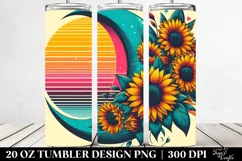 Vibrant Half Moon with Sunflowers | 20 oz Tumbler Product Image 2