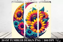 Vibrant Half Moon Sunflowers Retro Tumbler | 20 oz Tumbler Product Image 2