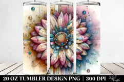 Stained Daisy Watercolor Tumbler Product Image 2