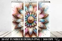 Wooden Stained Daisy | 20 oz Tumbler Product Image 2