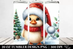Winter Duck with Santa Hat PNG Product Image 2