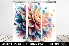 Abstract Glossy Dahlia , Transparent 20 Oz Tumbler Product Image 2