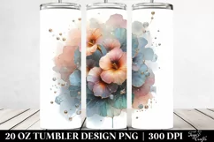 Abstract Shiny Nasturtium Clipart, Transparent 20 Oz Tumbler Product Image 2