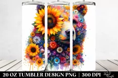 Vibrant Bear, Sunflower | 20 oz Tumbler Product Image 2