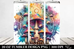 Vibrant Celestial Mushroom Clipart 20 Oz Tumbler Product Image 2