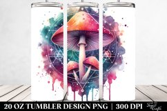 Vibrant Celestial Mushroom Clipart 20 Oz Tumbler Product Image 2