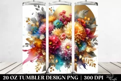 Abstract Bouquet with Chrysanthemum | 20 Oz Tumbler Product Image 2