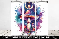 Vibrant Celestial Mushroom Clipart 20 Oz Tumbler Product Image 2