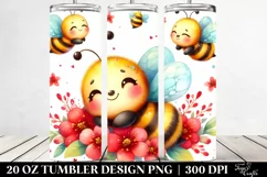 Colorful Sleeping Baby Bee | 20 Oz Tumbler Product Image 2
