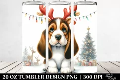 Cute Baby Basset Hound with Christmas Tree, Transparent PNG Product Image 2