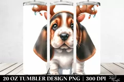 Cute Baby Basset Hound with Christmas Tree, Transparent PNG Product Image 2