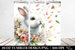 20 Oz Tumbler Sublimation | Tumbling Rabbit Spring Petals Product Image 2