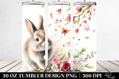 20 Oz Tumbler Sublimation | Tumbling Rabbit Spring Petals Product Image 2
