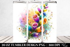 Foxglove with Watercolor Swirls | 20 Oz Tumbler Product Image 2