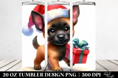 Baby Malinois with Santa Hat, Vibrant PNG Product Image 2