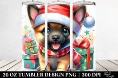 Baby Malinois with Santa Hat, Vibrant PNG Product Image 2