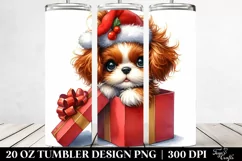 Cute Baby Cavalier King Charles Spaniel Watercolor PNG Product Image 2