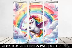 Colorful Unicorn on Rainbow | 20 Oz Tumbler Product Image 2