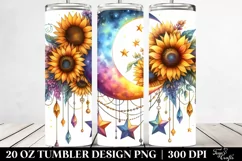 Vibrant Drawing Half Moon Handing Stars Watercolor Tumbler | Product Image 2
