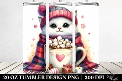 Cute Little Cat with Hot Cocoa PNG Product Image 2
