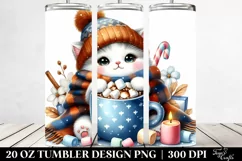 Cute Little Cat with Hot Cocoa PNG Product Image 2