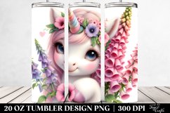 Sweet Baby Unicorn with Foxglove | 20 oz Tumbler Product Image 2
