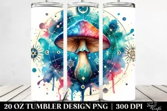 Vibrant Celestial Mushroom Clipart 20 Oz Tumbler Product Image 2